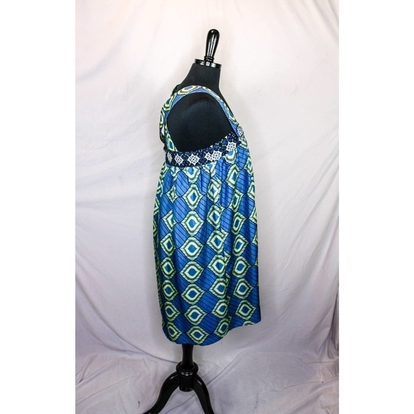 Pixie Hopkins Silk Apron Dress Graphic Print Size M - Picture 2 of 4